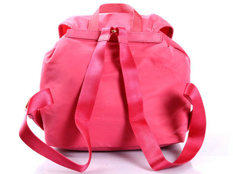 2014 Prada microfiber nylon drawstring backpack bag BZ0030 rosered